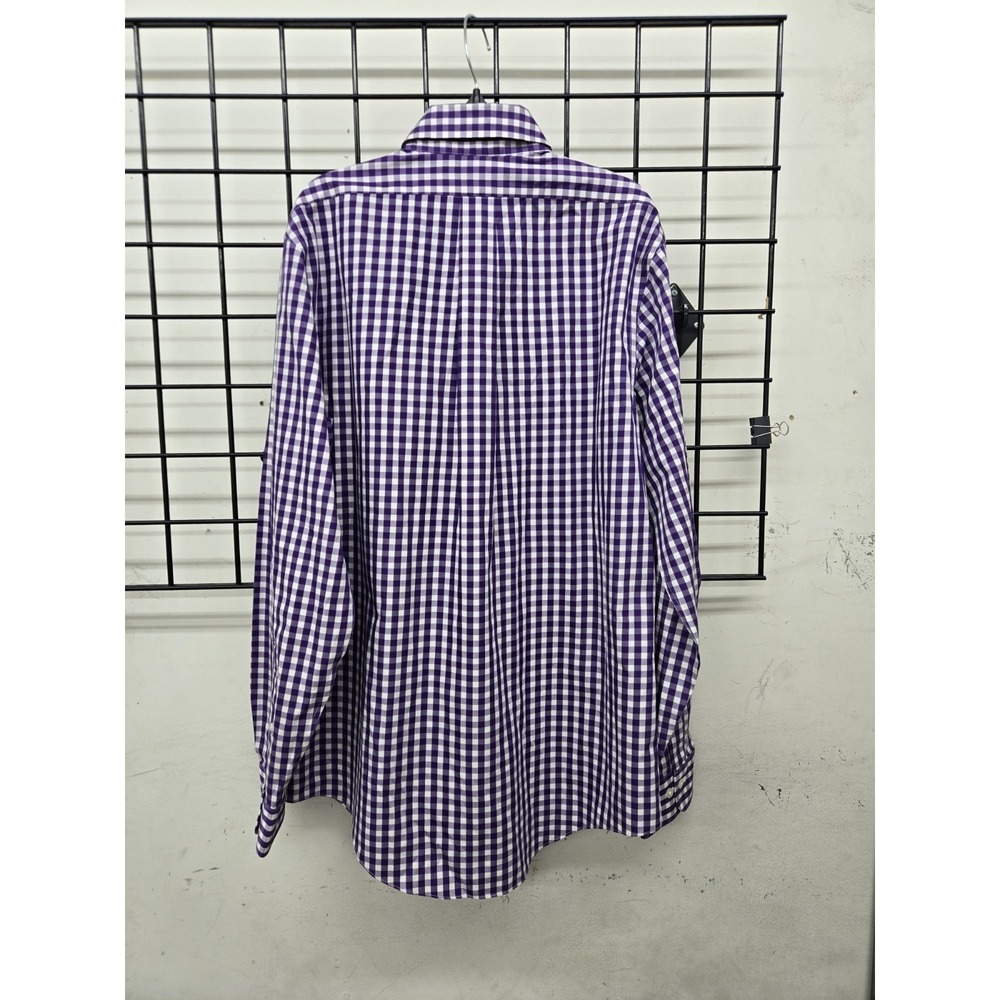 Brooks Brothers Men's Purple Plaid Button Down Cotton Dress Shirt Size M - Picture 2 of 13